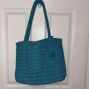 The Sak Turquoise Crochet Tote Bag